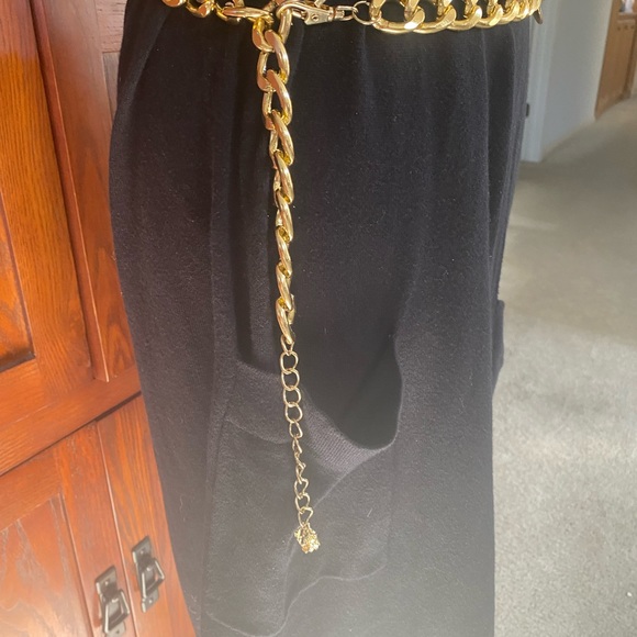 Women Chunky Gold Metal Chain Fashion Belt Lion medallion Charm - Picture 9 of 11